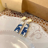 Chinese Style Bunny Ear Clip Earrings Geometric Design Clouds Rabbit Clip-On