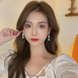 Chinese Style Bunny Ear Clip Earrings Geometric Design Clouds Rabbit Clip-On
