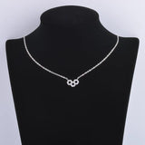 925 Silver CZ 3 Hollow Hexagon Necklace Pendant Women Chain Jewelry