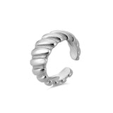 925 Silver Twist Earcuff Earring No Piercing Clips Punk Rock Jewelry