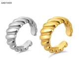 925 Silver Twist Earcuff Earring No Piercing Clips Punk Rock Jewelry