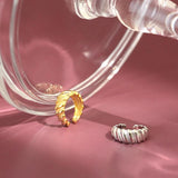 925 Silver Twist Earcuff Earring No Piercing Clips Punk Rock Jewelry