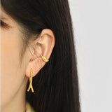 925 Silver Twist Earcuff Earring No Piercing Clips Punk Rock Jewelry
