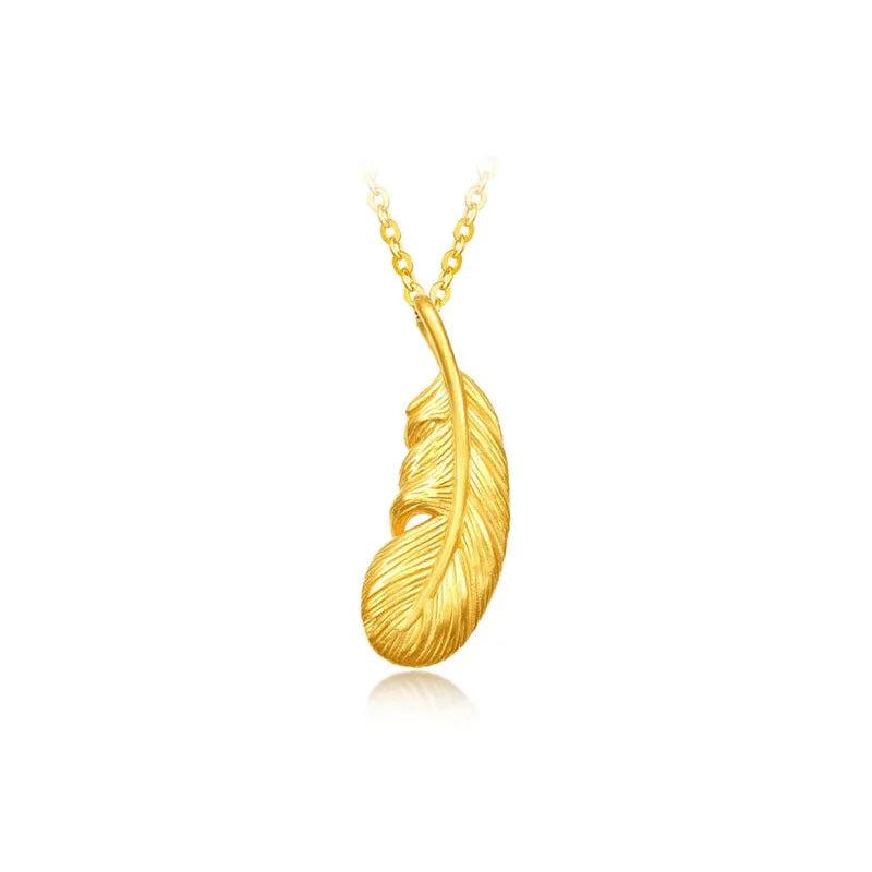 NK19 Feather 24KT Pendant Necklaces Gift