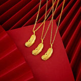 NK19 Feather 24KT Pendant Necklaces Gift