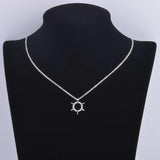 925 Silver Zircon Sunflower Sunshine Necklace Women Chain Jewelry