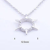 925 Silver Zircon Sunflower Sunshine Necklace Women Chain Jewelry