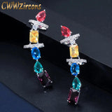 CWWZircons Multicolor CZ Crystal Big Ear Cuff Earrings