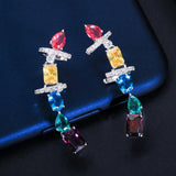 CWWZircons Multicolor CZ Crystal Big Ear Cuff Earrings