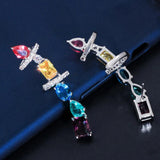CWWZircons Multicolor CZ Crystal Big Ear Cuff Earrings