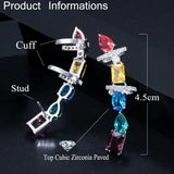 CWWZircons Multicolor CZ Crystal Big Ear Cuff Earrings