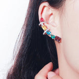 CWWZircons Multicolor CZ Crystal Big Ear Cuff Earrings