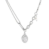 NC750 Fine Jewelry Woman Asymmetrical Head Clavicle Pendant Necklace
