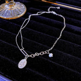 NC750 Fine Jewelry Woman Asymmetrical Head Clavicle Pendant Necklace