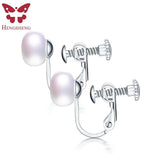 Pink Purple Pearl Clip Earrings for Women Fine Jewelry