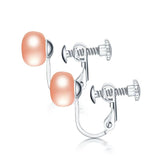 Pink Purple Pearl Clip Earrings for Women Fine Jewelry