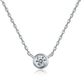 925 Silver CZ Zircon Necklace for Women Wedding Engagement