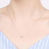 925 Silver CZ Zircon Necklace for Women Wedding Engagement
