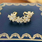 Crystal Flower Ear Bone Clip No Piercing Ear Cuffs for Women Wedding