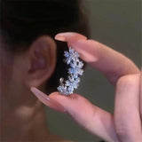 Crystal Flower Ear Bone Clip No Piercing Ear Cuffs for Women Wedding