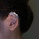 Crystal Flower Ear Bone Clip No Piercing Ear Cuffs for Women Wedding