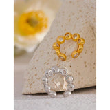 Sterling Silver Cubic Zirconia Earrings Clip-on Ear Bones Jewelry Gift