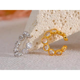 Sterling Silver Cubic Zirconia Earrings Clip-on Ear Bones Jewelry Gift