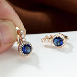 Round Cut Zircon Crystal Clip Earrings Wedding Jewelry