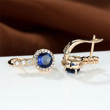 Round Cut Zircon Crystal Clip Earrings Wedding Jewelry