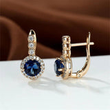 Round Cut Zircon Crystal Clip Earrings Wedding Jewelry