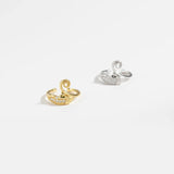 925 Silver Dolphin Ear Cuff Earring CZ Zircon Rock Punk Fine Jewels