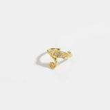 925 Silver Dolphin Ear Cuff Earring CZ Zircon Rock Punk Fine Jewels