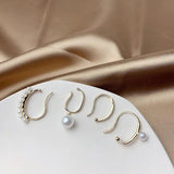 Korea Pearl Geometric Ear Clips Women's Cold Wind High Quality