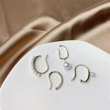 Korea Pearl Geometric Ear Clips Women's Cold Wind High Quality