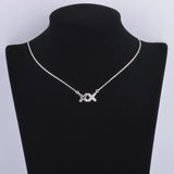 925 Silver Double Zircon Cross Necklace Women Jewelry
