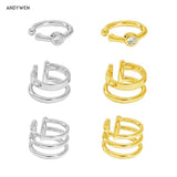 925 Silver 30 Geometric Ear Cuff Piercing Earring