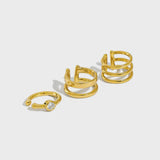 925 Silver 30 Geometric Ear Cuff Piercing Earring