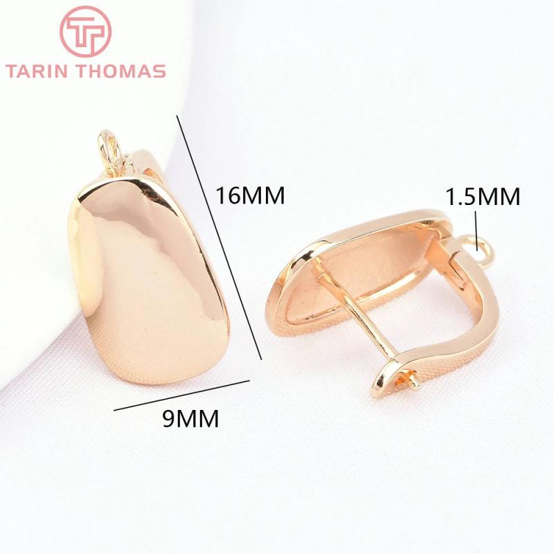 6PCS 9x16MM 24K Brass Melon Seeds Earring Clasp DIY Jewelry Findings