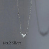Silver Heart Pendant Necklace for Women 925 Silver Chain Choker