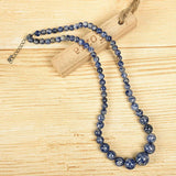 Round Aquamarine 6-14mm Necklace 18inch