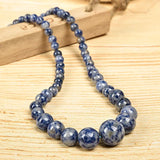Round Aquamarine 6-14mm Necklace 18inch