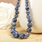 Round Aquamarine 6-14mm Necklace 18inch