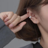 MloveAcc 925 Silver 2/3 Layers Ear Cuff Clip Earrings