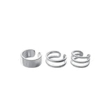 MloveAcc 925 Silver 2/3 Layers Ear Cuff Clip Earrings