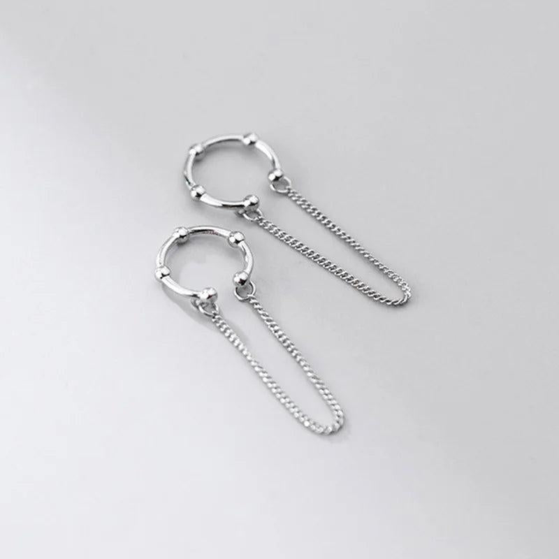 Trustdavis 925 Silver Chain Clip Earrings Ear Cuff Wedding Jewelry