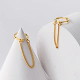 Trustdavis 925 Silver Chain Clip Earrings Ear Cuff Wedding Jewelry
