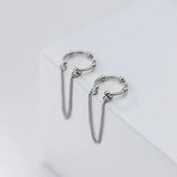 Trustdavis 925 Silver Chain Clip Earrings Ear Cuff Wedding Jewelry