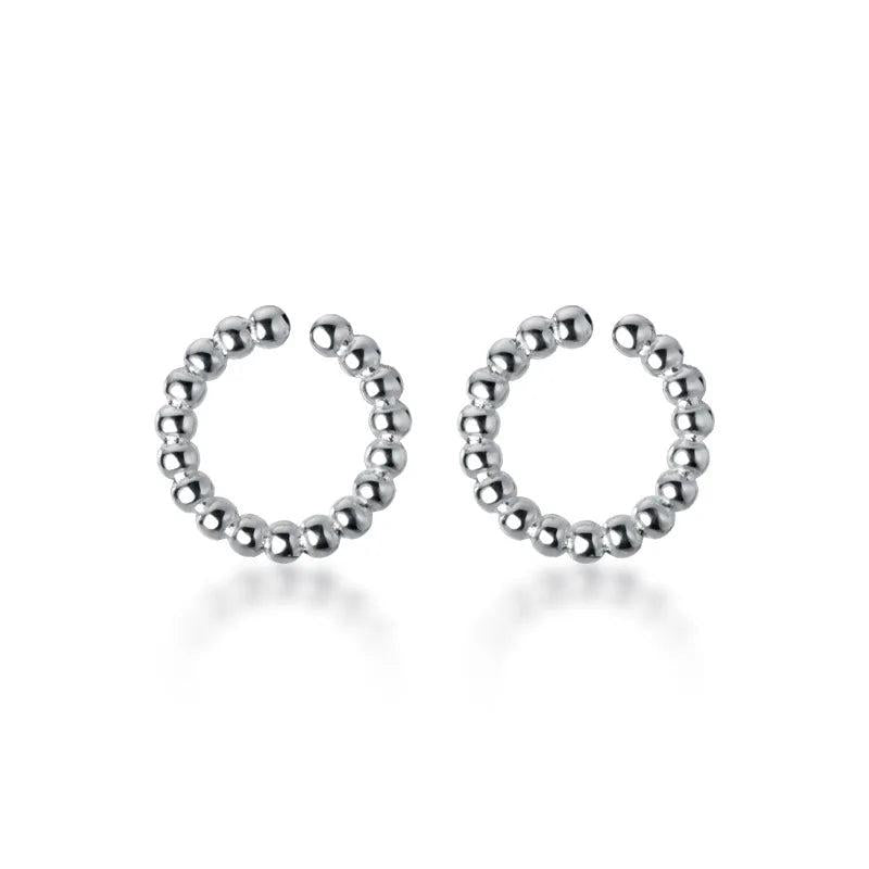 Trusta Minimalist 925 Silver Twist Clip On Earrings Without Piercing