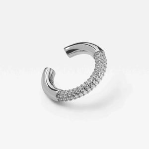 925 Silver Ear Cuff CZ Rock Punk Jewelry