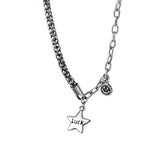QUEENKISS NC661 Star Smiley 925 Sterling Silver Pendant Necklace
